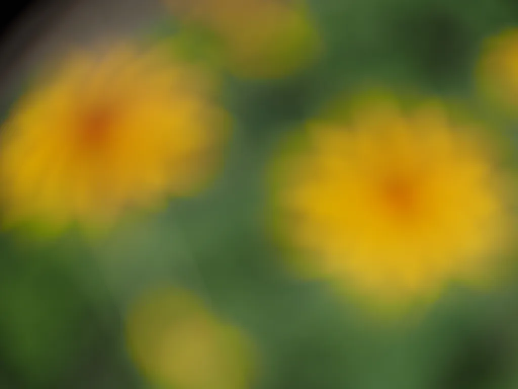 a deliberately-blurry photo of yellow flowers