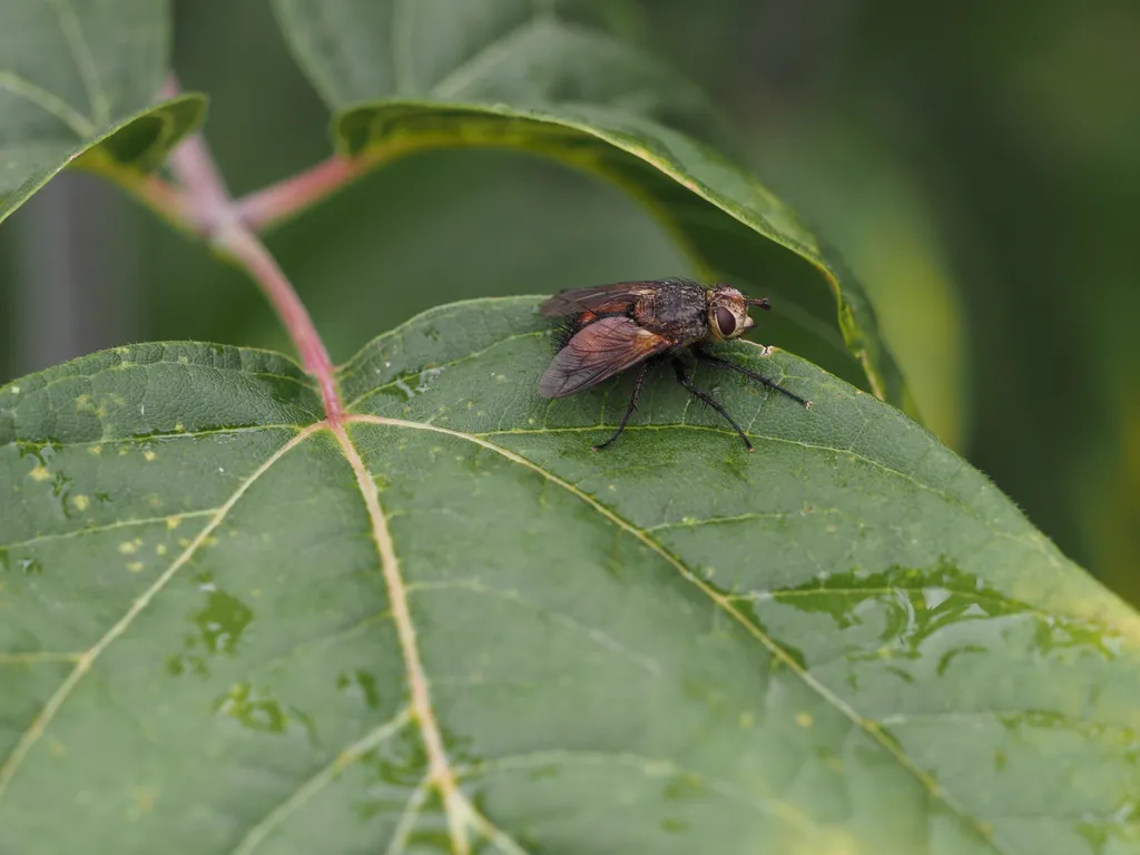 a fly on a leaf