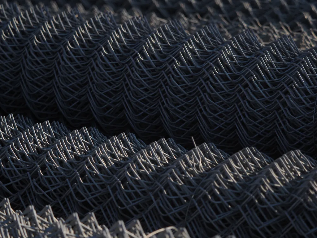 bundles of chainlink fence