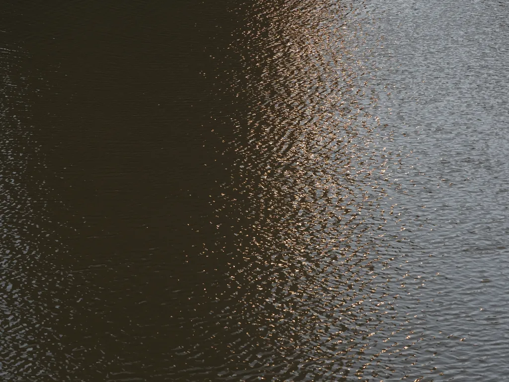 the sun reflecting on a river