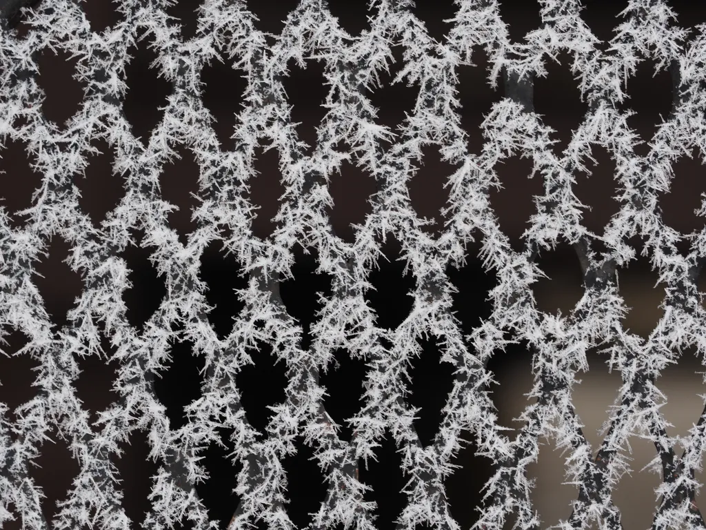 frost on a metal door