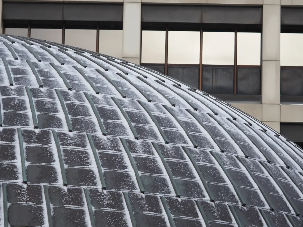 snow on a planetarium dome