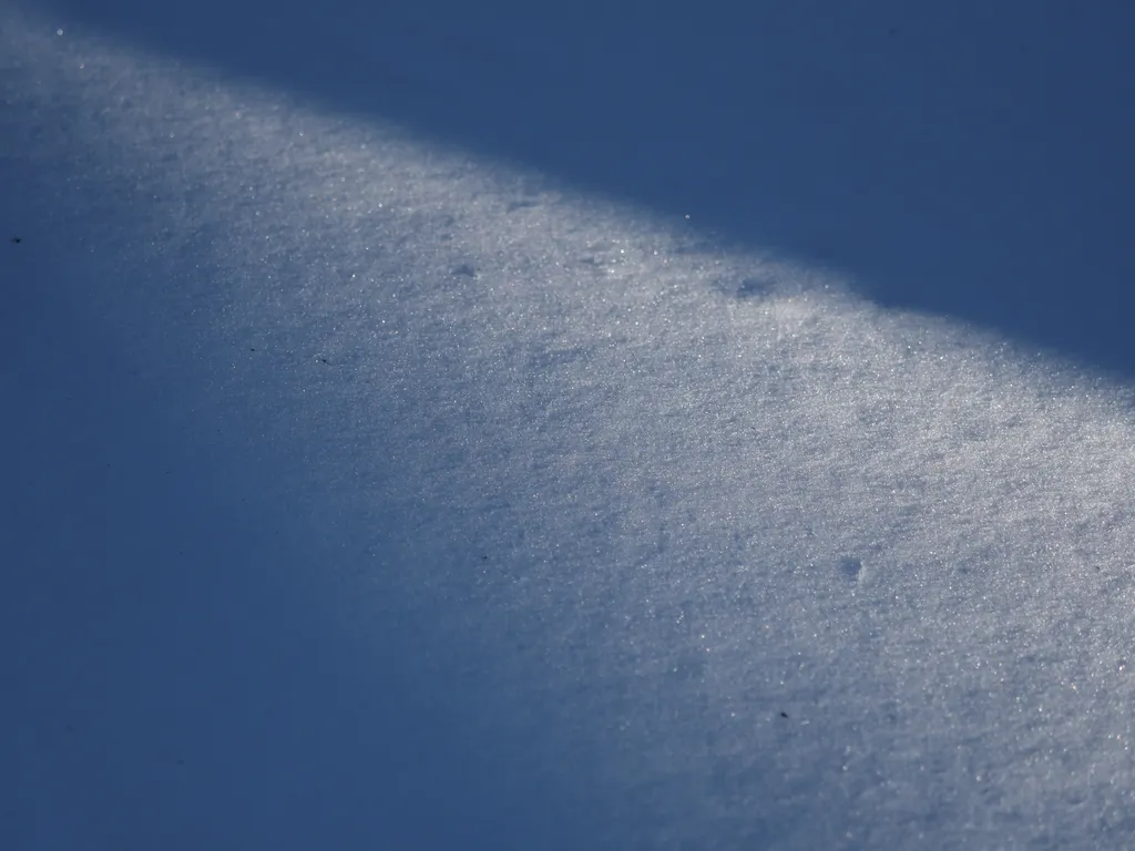 a shadow cast on snow