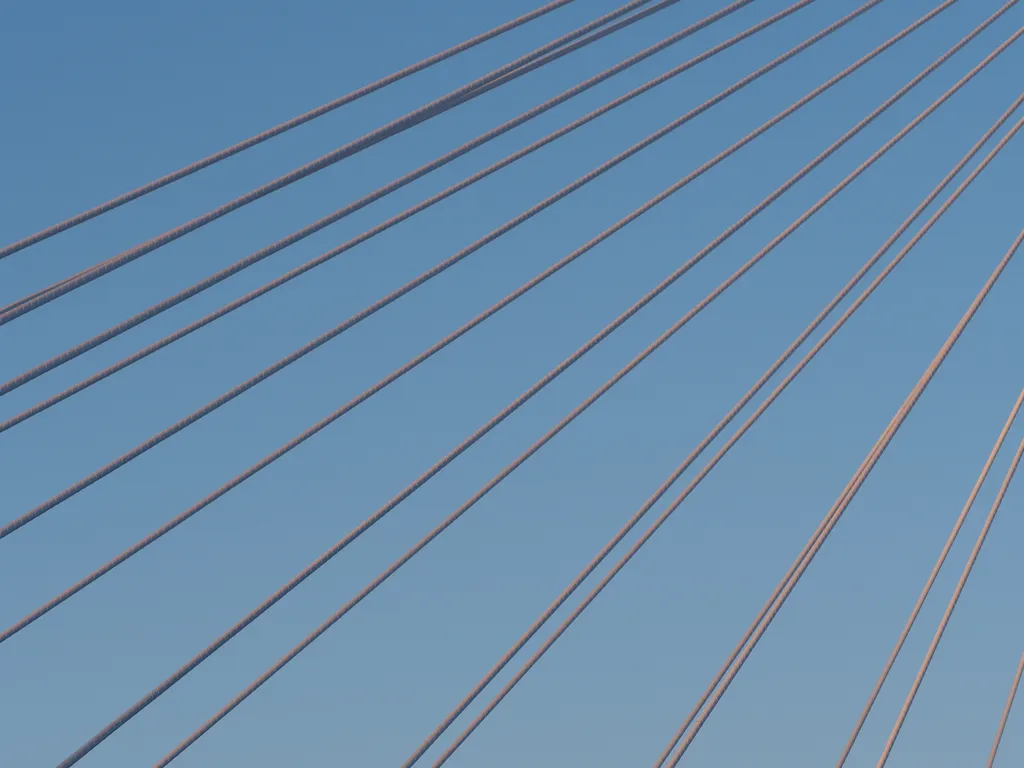 large cables of a suspension bridge