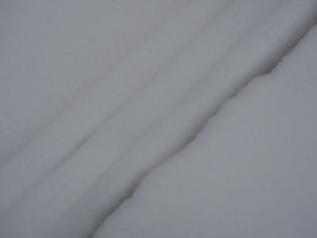 thick fluffy snow on stairs