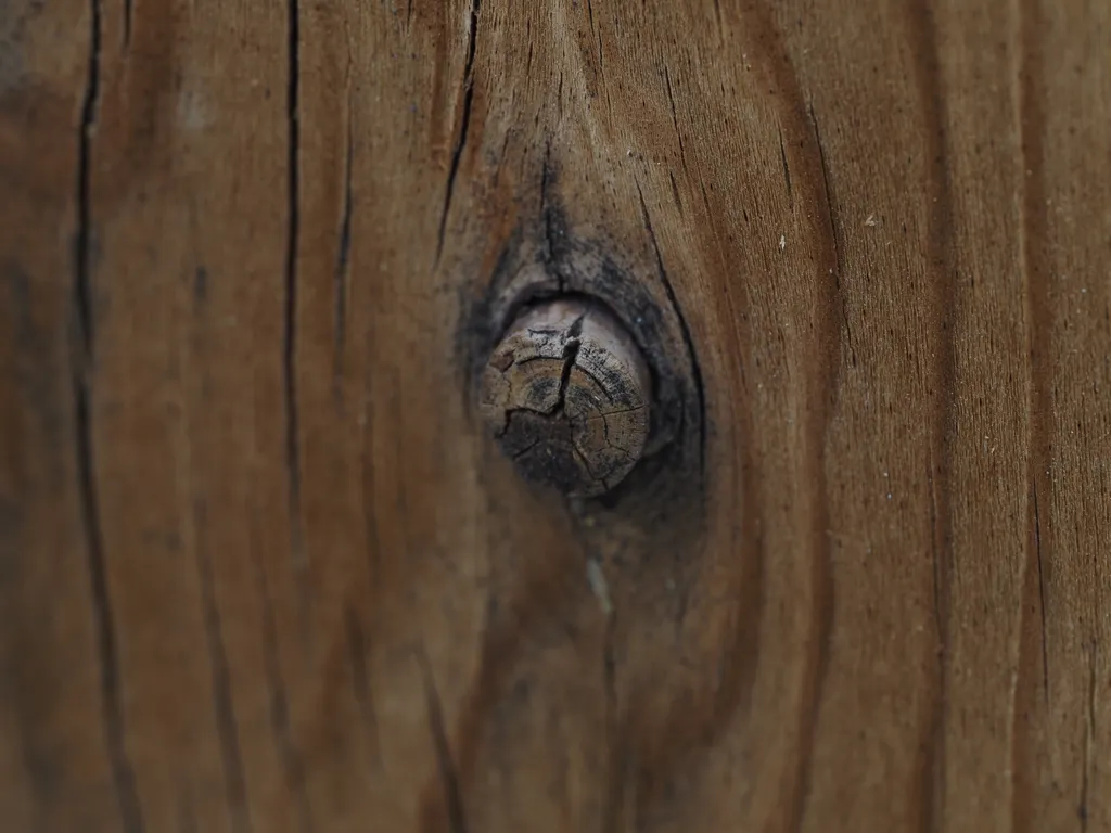 a knot in a wooden fence