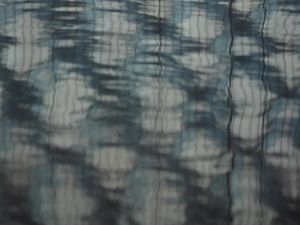 a diamond staircase reflected in a shiny floor