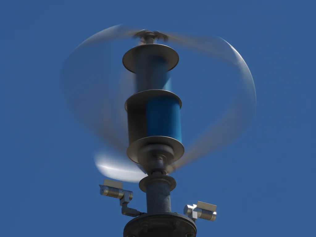 a spinning wind turbine