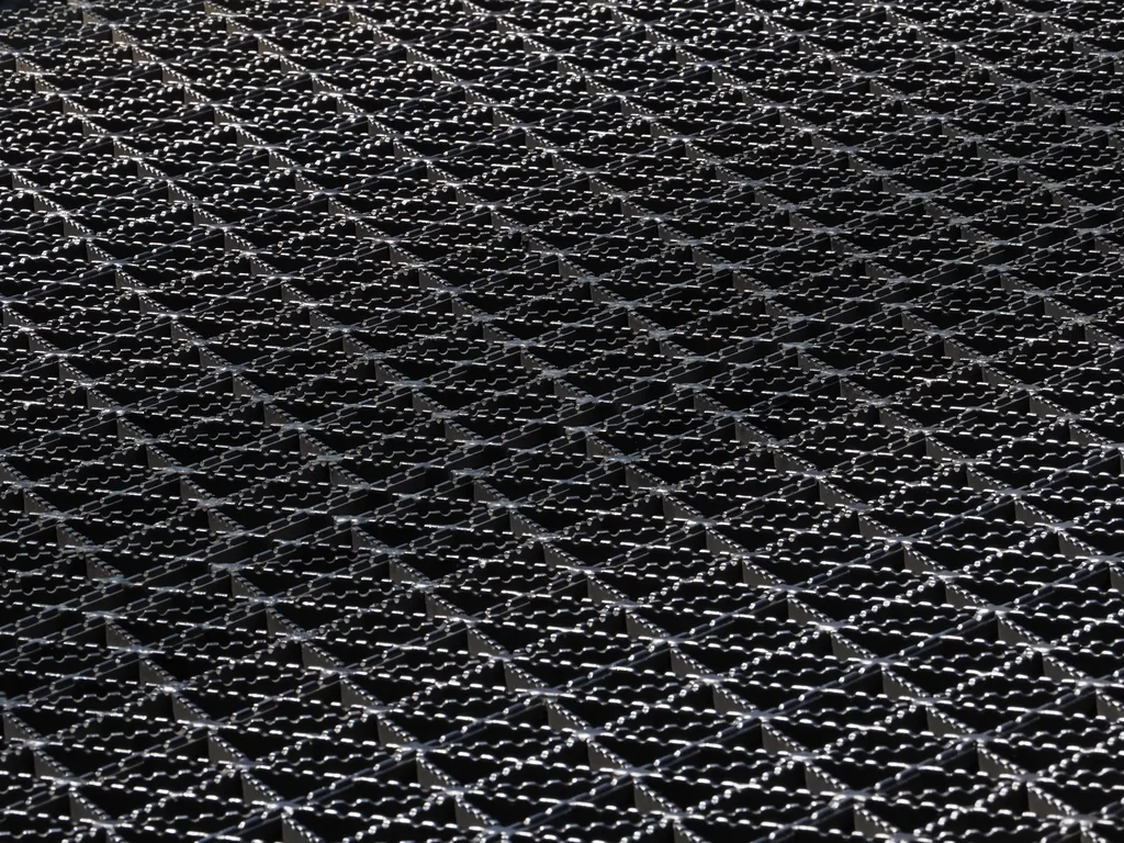 the grating floor of a bridge