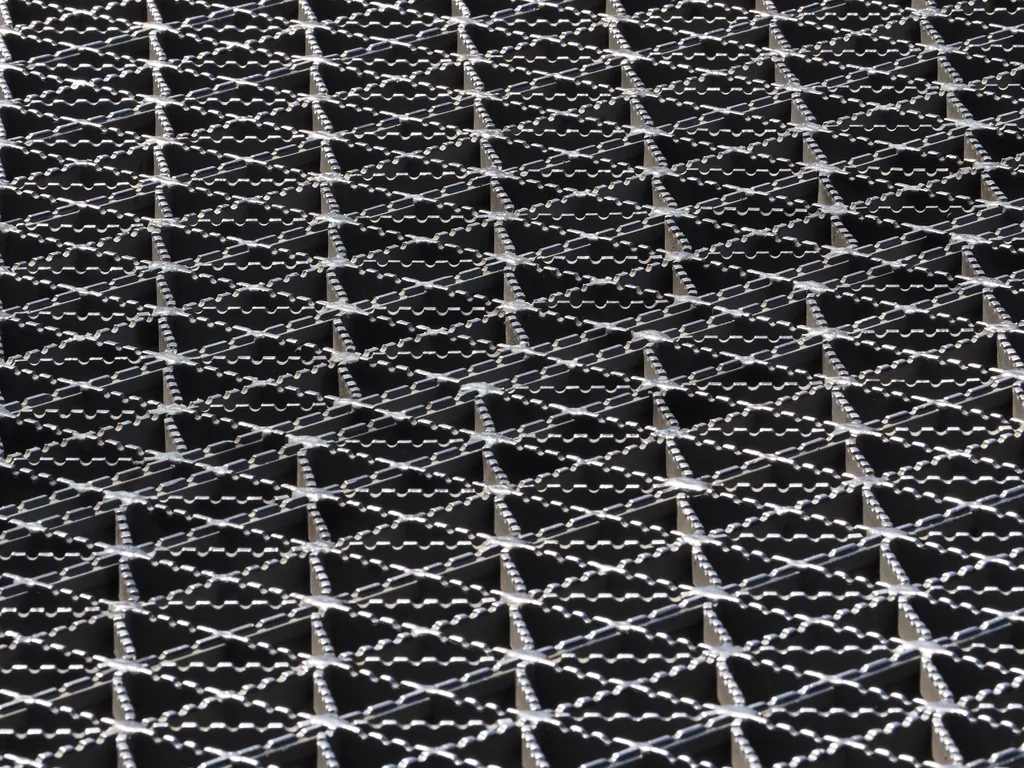 the grating floor of a bridge