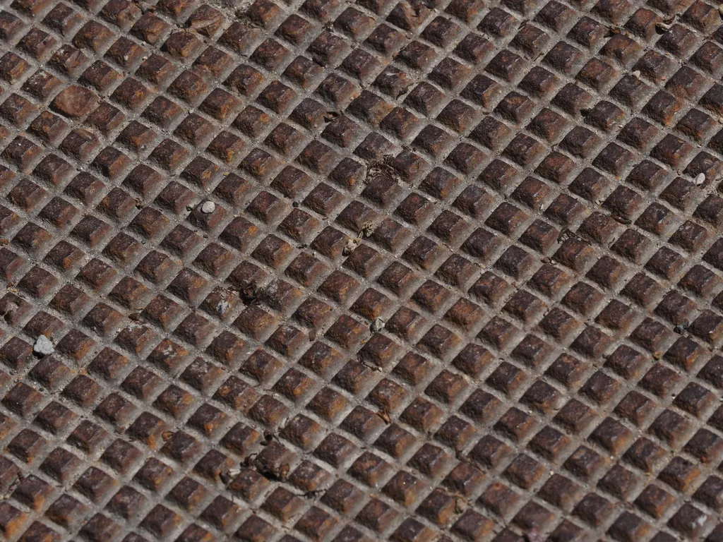 the top of a large manhole cover