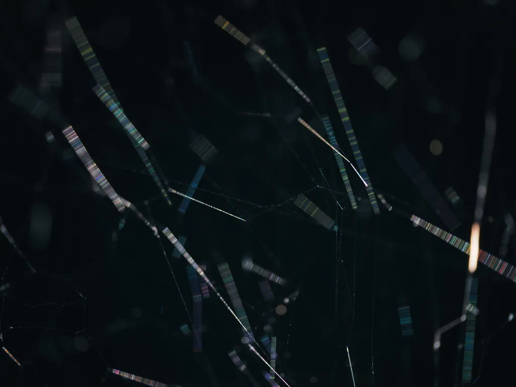 a spiderweb in the opening of a watering can