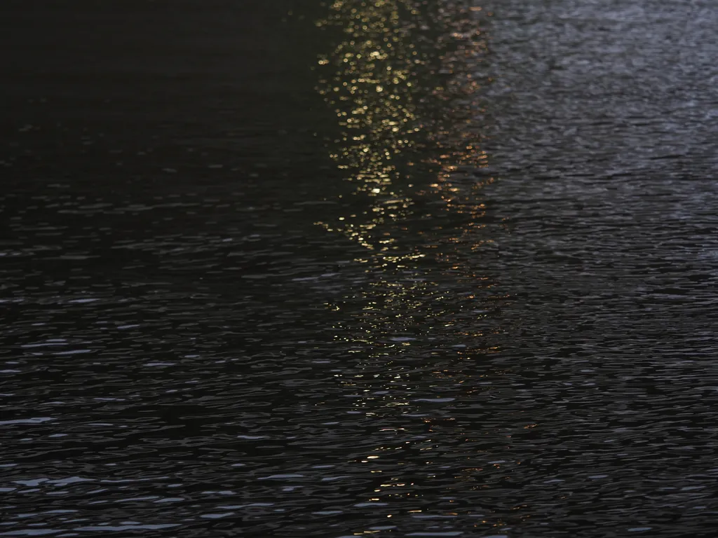 a light reflected in a river