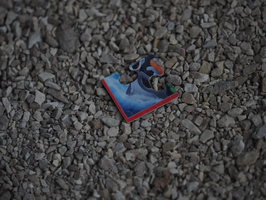 a corner puzzle piece with bugs bunny on the ground