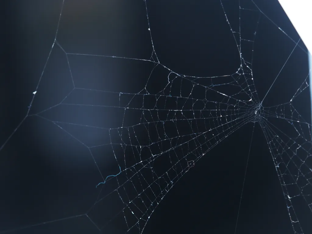 a spiderweb on a pier