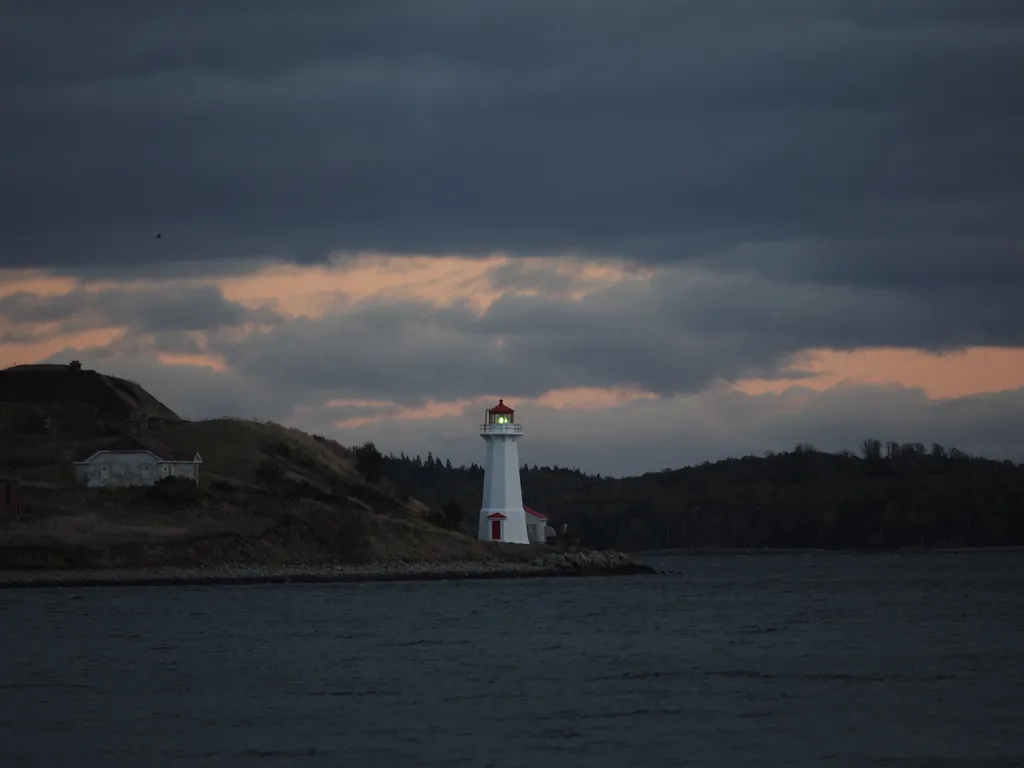 a lighthouse on an island