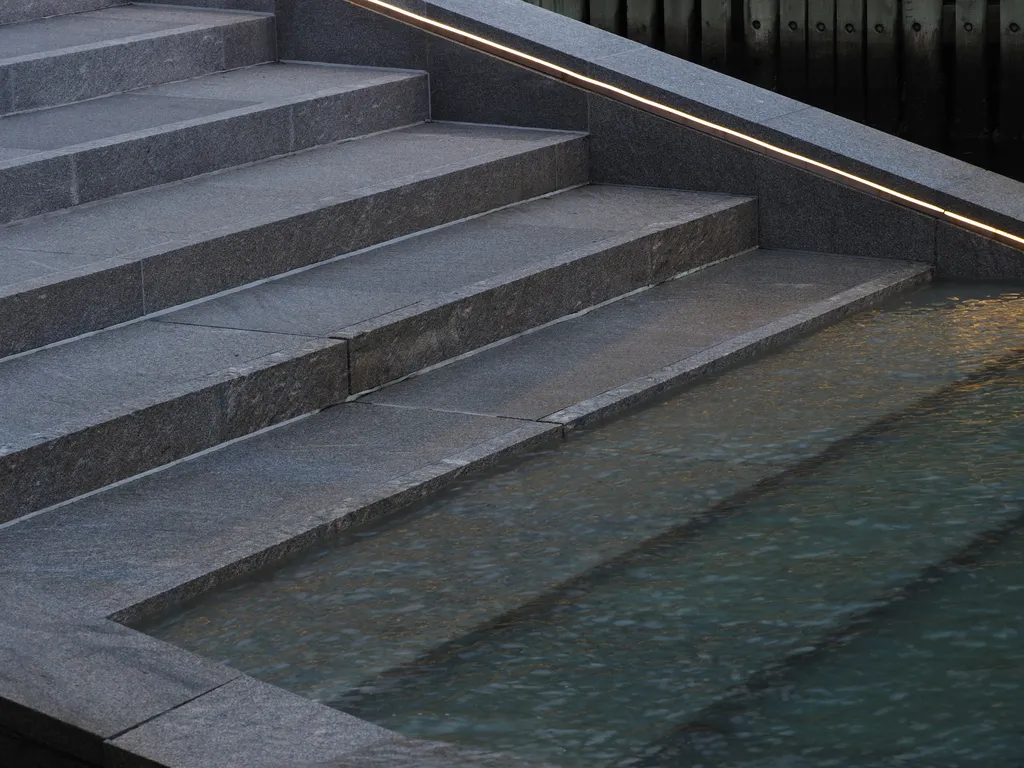 stairs descending into water