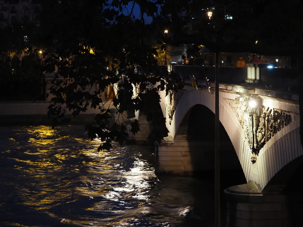 a bridge at night