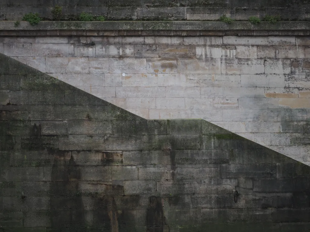 a stairway up from a river