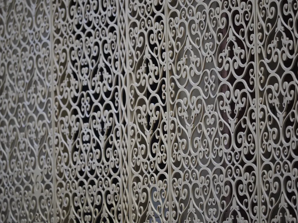 an ornate metal grating