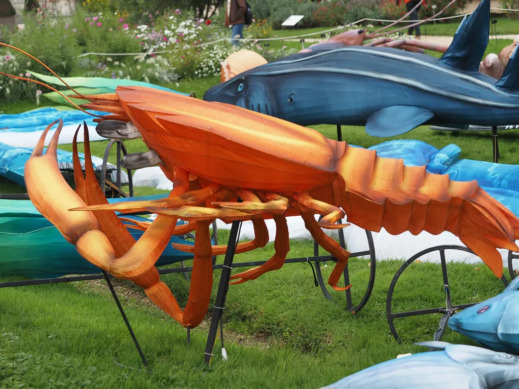 a large sculpture of a crustacean