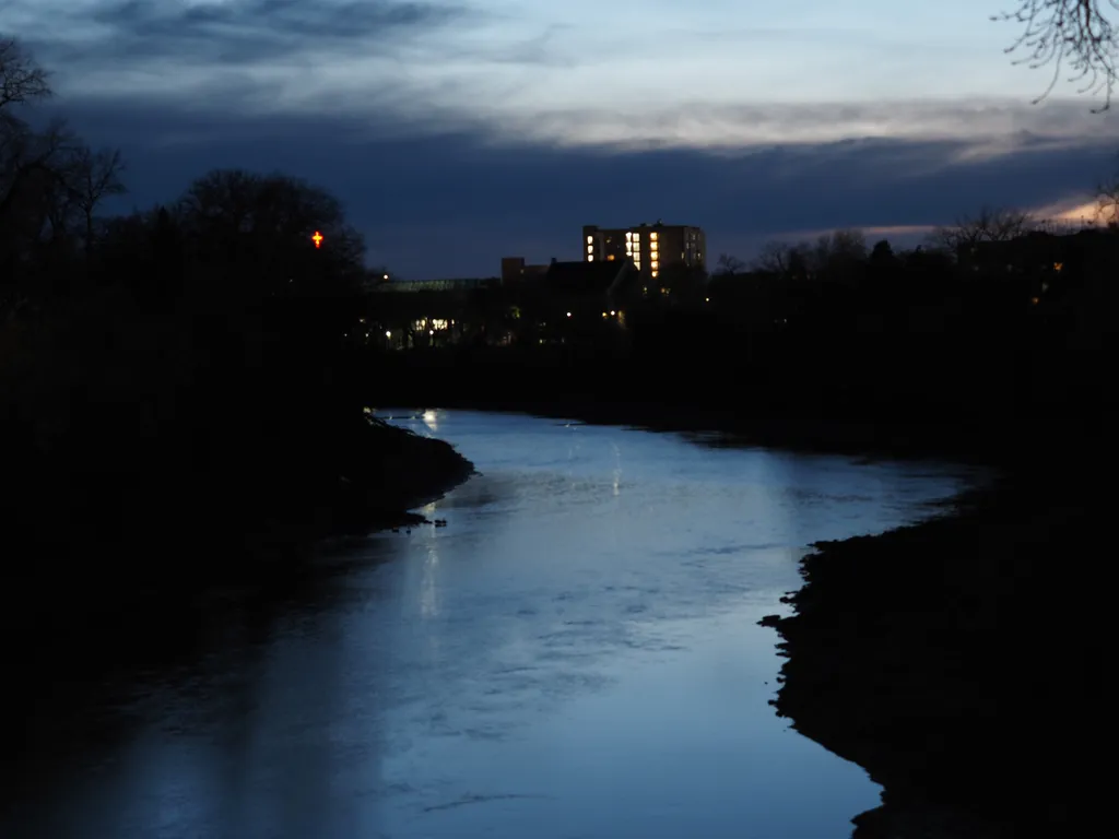 a river at night