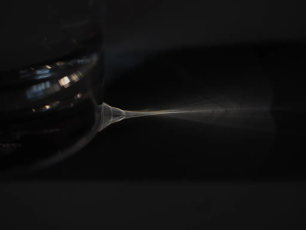 light through a glass of water