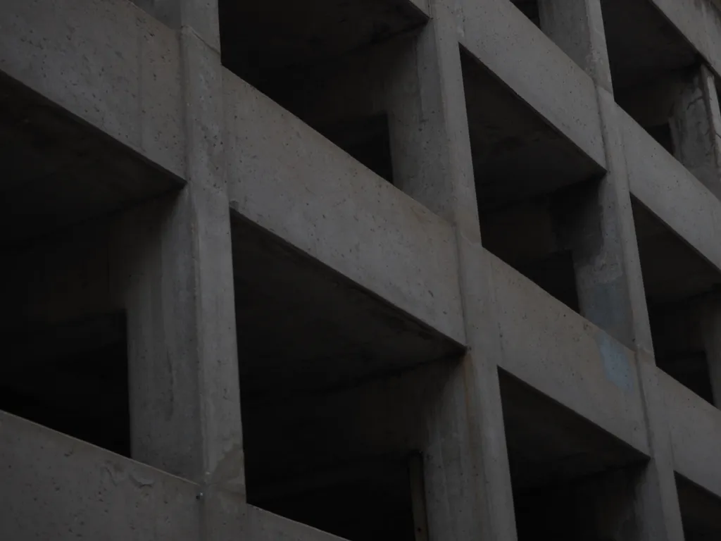 a concrete parking garage