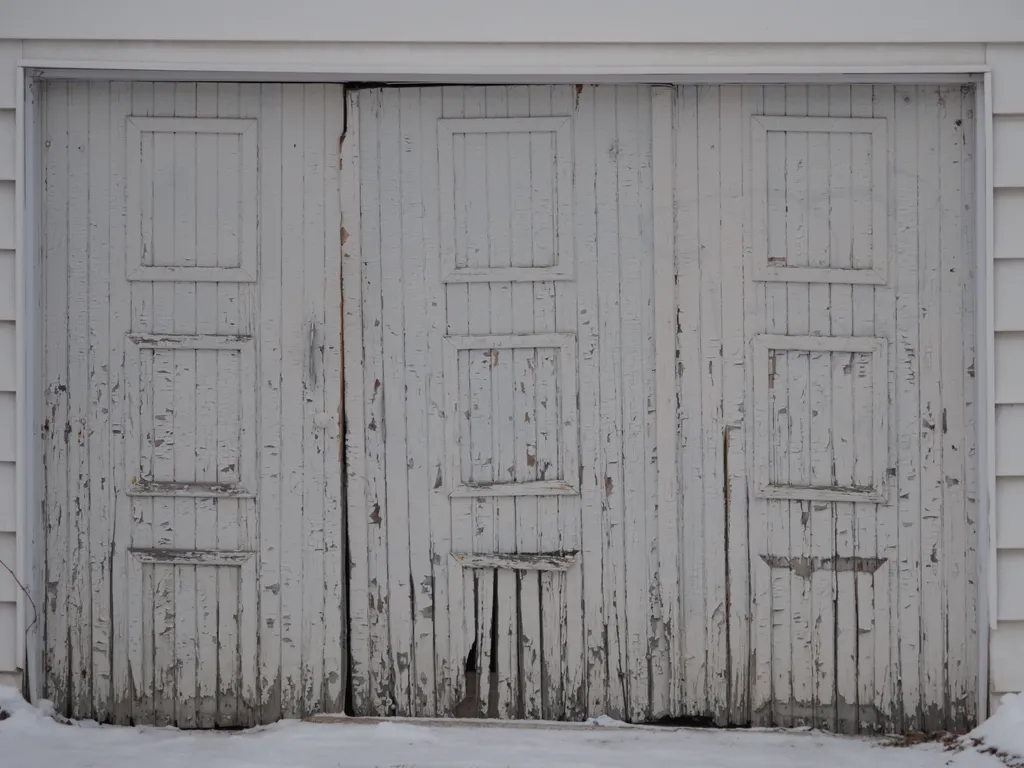 an old garage door