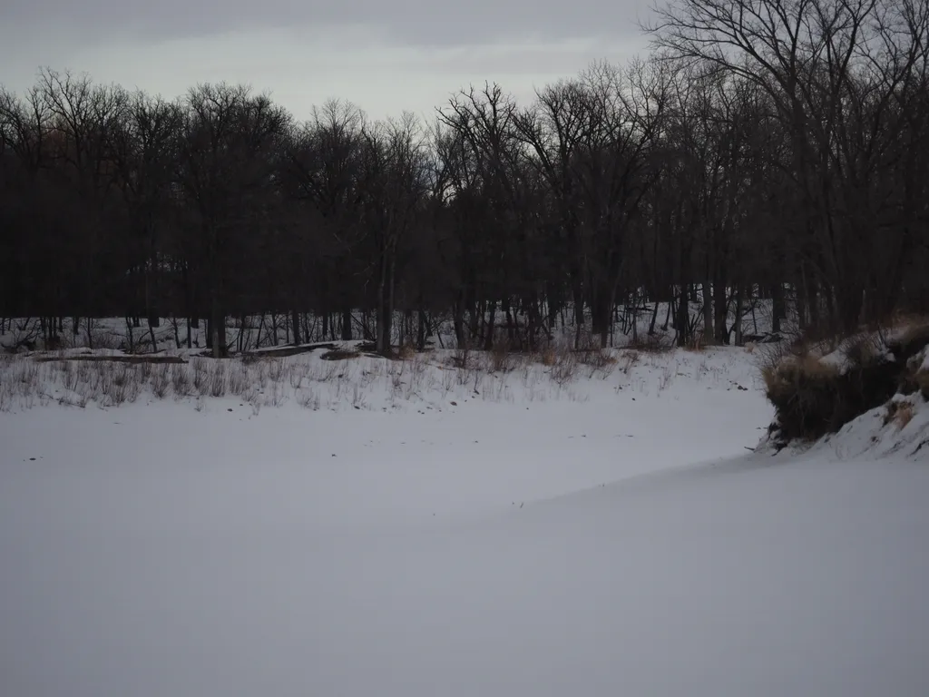 a river covered in snow