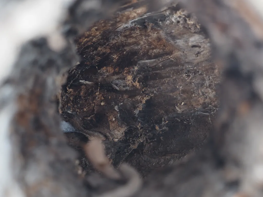 looking into a hollow tree trunk