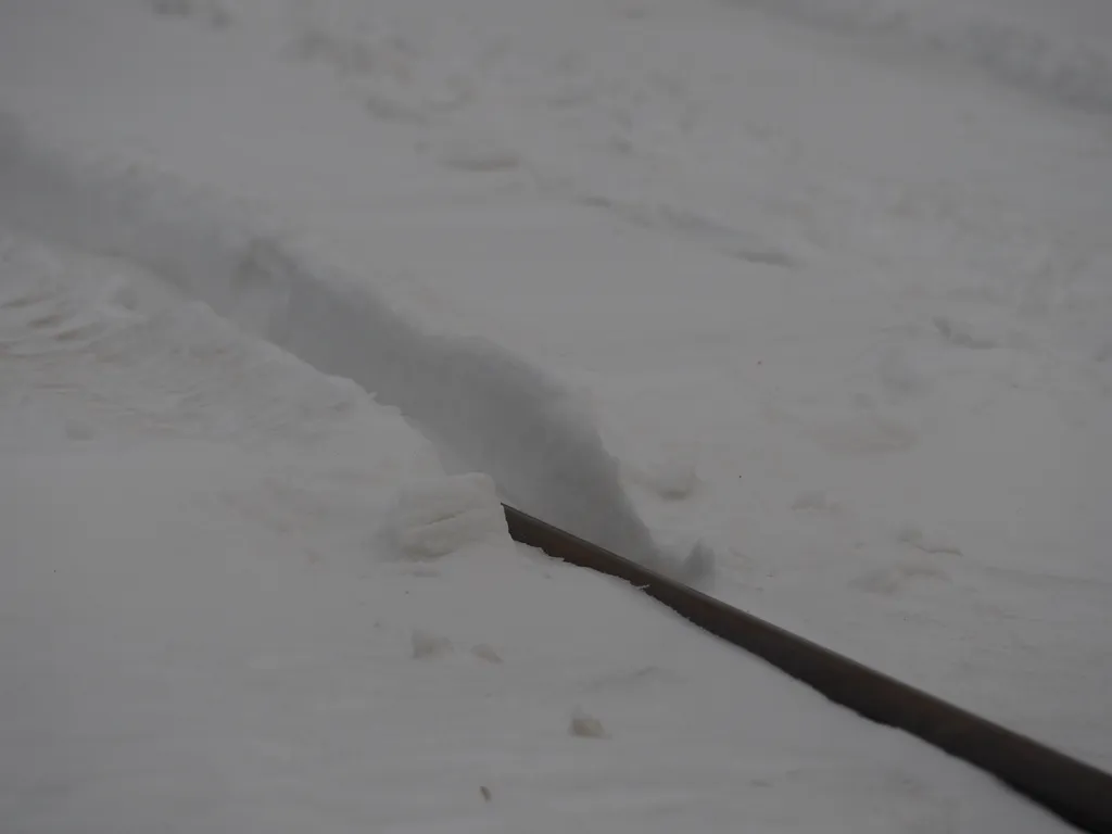 snow along a rail