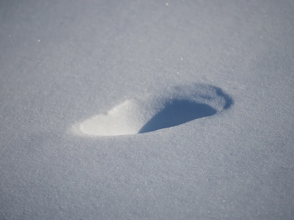 a hole in a snow drift