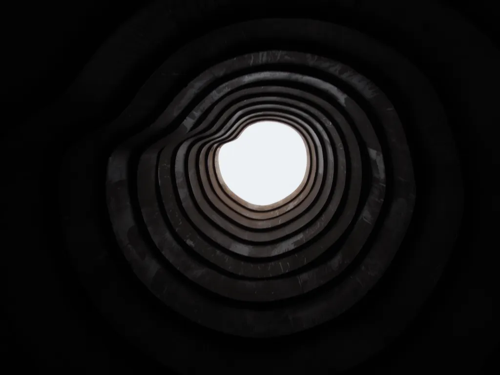 the open top of a warming hut