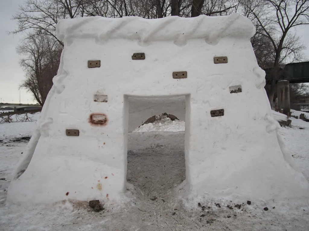 a warming hut made out of snow