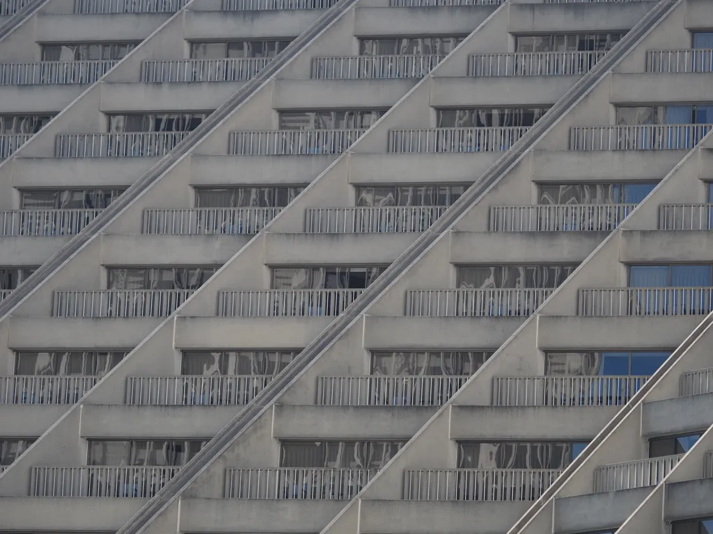 angled balconies