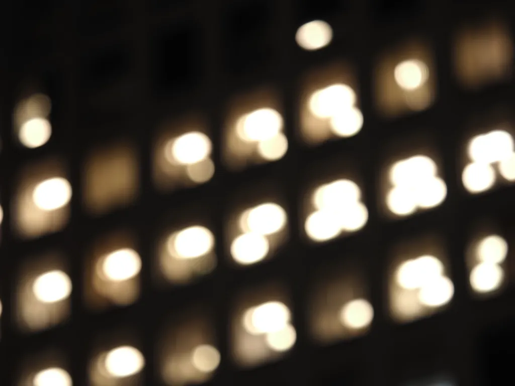 a building lit up at night