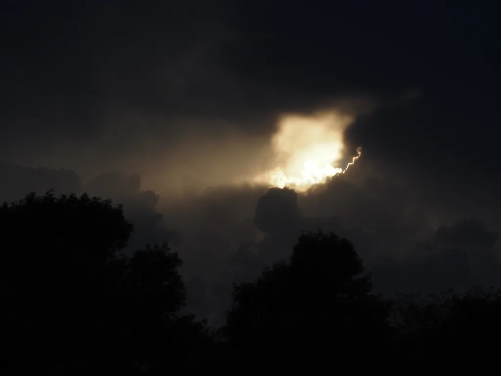 clouds lit up by a setting sun