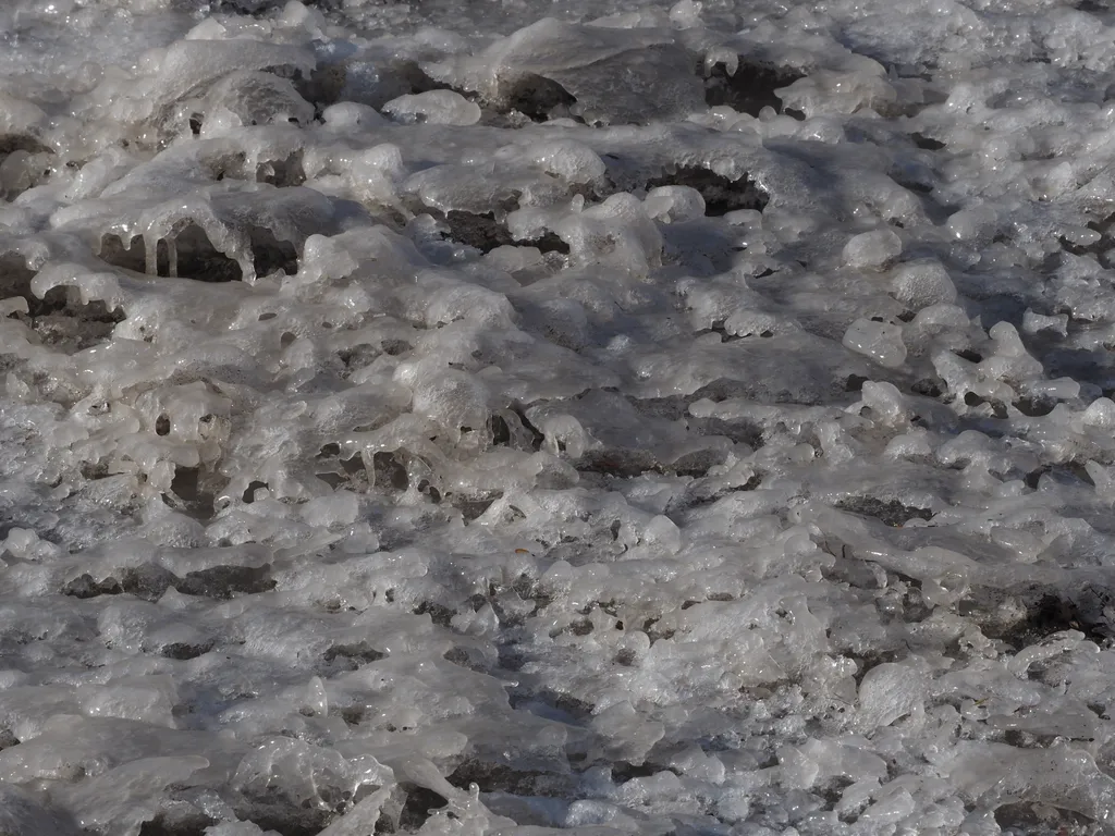 bumpy uneven ice that looks like crashing waves